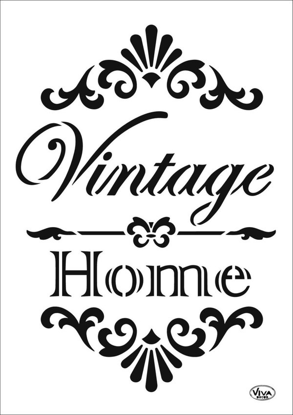 Schablone 'Vintage Home' A4 Viva Decor stencil Nostalgie Motiv