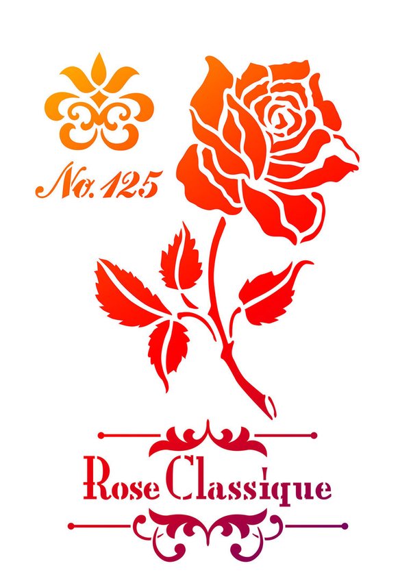 Schablone 'Rose Classique' A4 Viva Decor stencil Rose