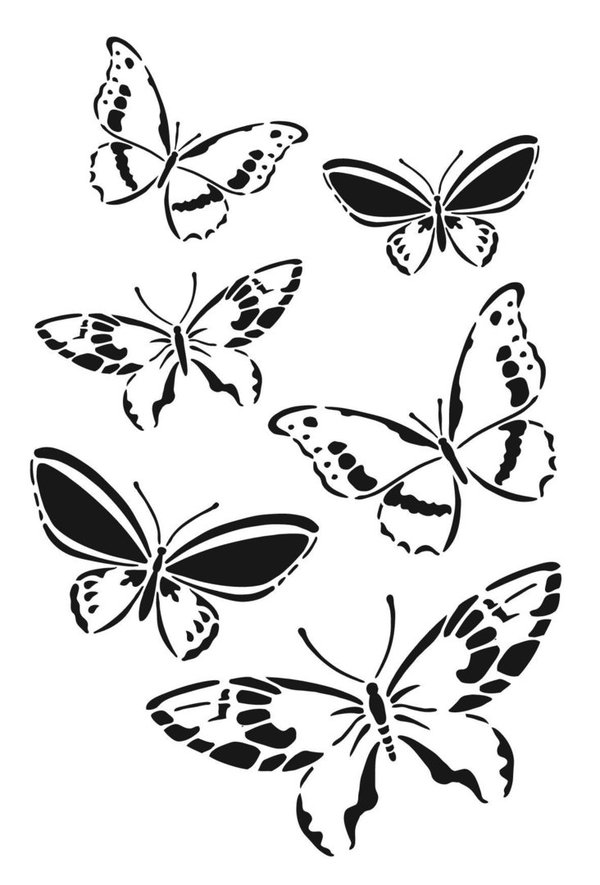 Schablone Schmetterlingsschwarm A4 Viva Decor Stencil