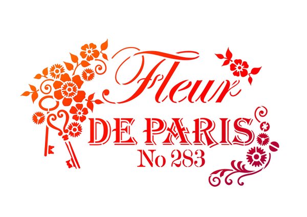 Schablone 'Fleur de Paris' A4 Viva Decor stencil Vintage Motiv