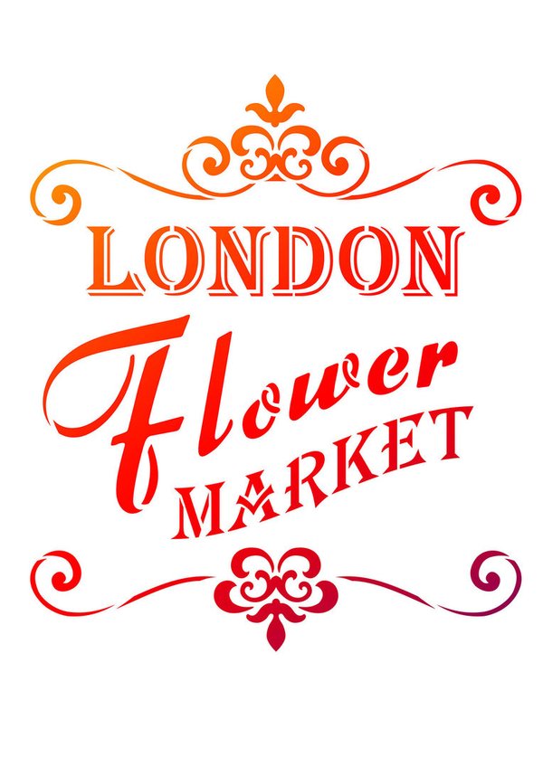 Schablone 'London Flower Market' A4 Viva Decor stencil