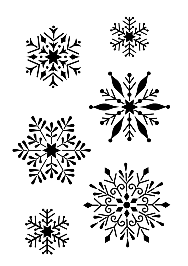 Schablone Schneeflocken A4 Viva Decor Stencil Weihnacht snow
