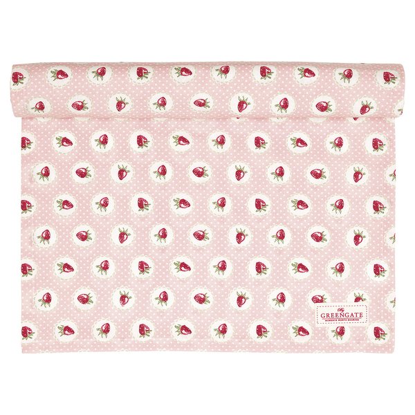 'Strawberry' Rosa Tischläufer by GREENGATE 45x140cm 100%Baumwolle