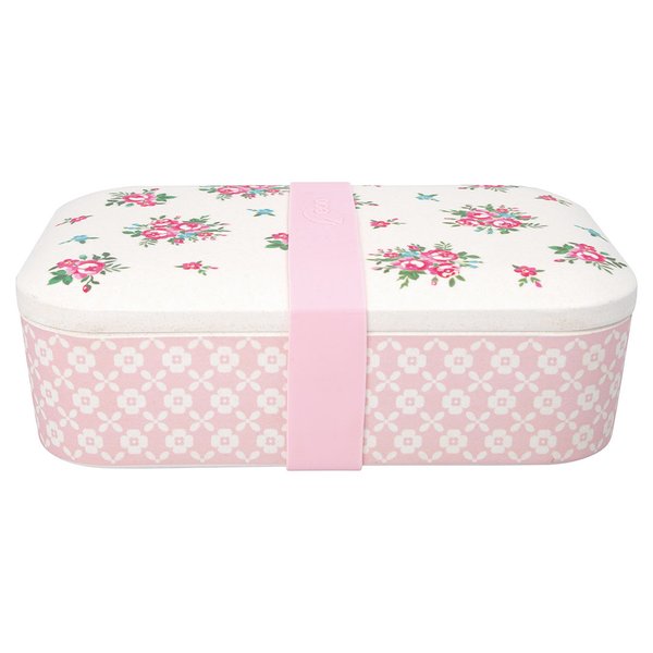'Constance white' Lunch box Dose by GREENGATE rosa Blumen Bambus