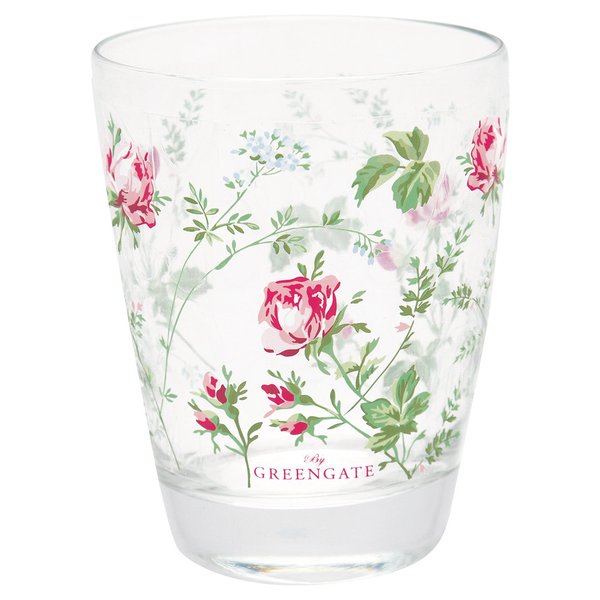 'Constance white' water glass GREENGATE Wasser Glas Rosen Blüten