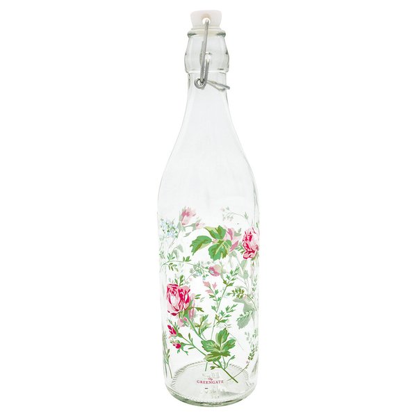 'Constance white' bottle GREENGATE Glas Flasche m.Verschluß Rosen